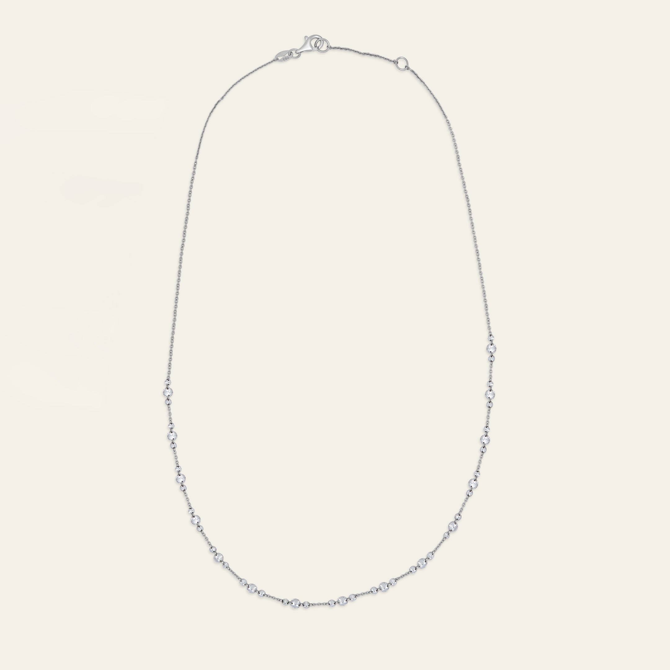 Floating Diamond Trio Tennis Necklace in White Gold