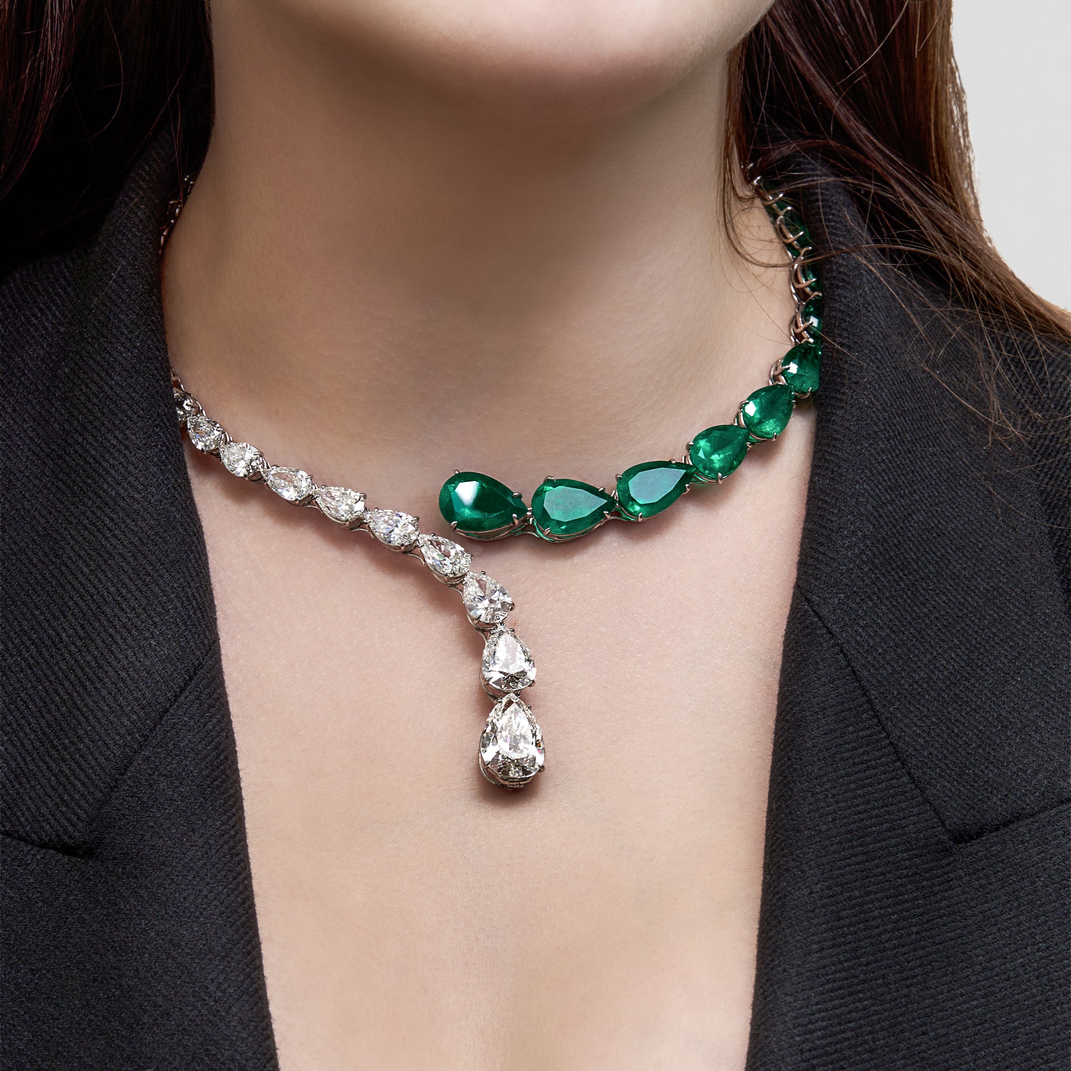 Emerald and Diamond Collar Necklace