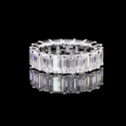 5.98 Carat Emerald Lab Grown Diamond Eternity Ring