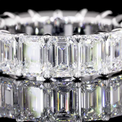 5.98 Carat Emerald Lab Grown Diamond Eternity Ring