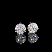 8.05 Carat Round Lab Grown Diamond Stud Earrings