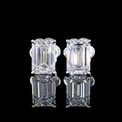 2.51 Carat Emerald Lab Grown Diamond Stud Earrings