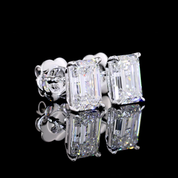 2.51 Carat Emerald Lab Grown Diamond Stud Earrings