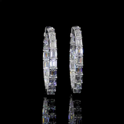 9.86 Carat Lab Grown Diamond Hoop Earrings