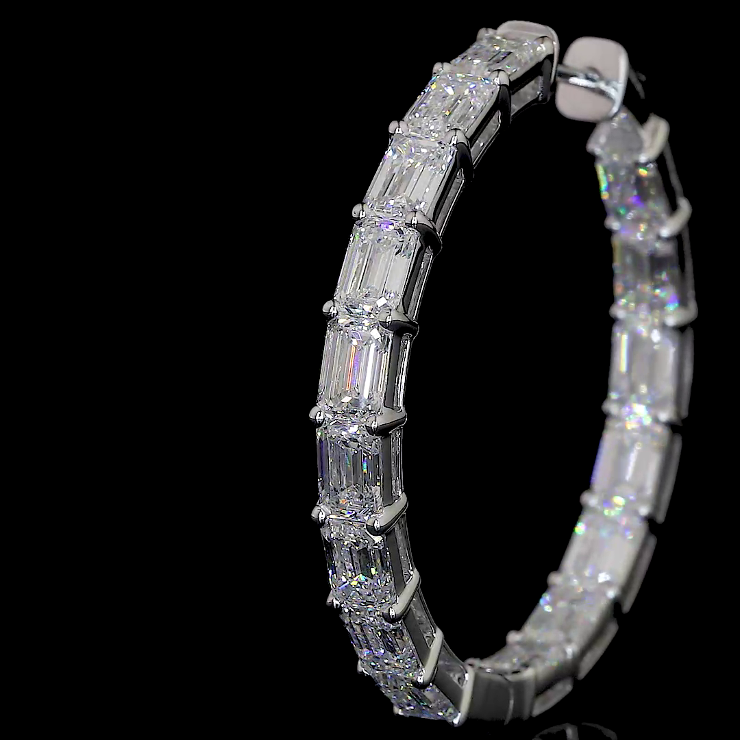 9.86 Carat Lab Grown Diamond Hoop Earrings