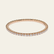 Emerald Cut Diamond Stretch Rose Gold Bracelet