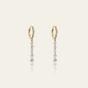 Diamond Line Hoop Earrings Yellow Gold