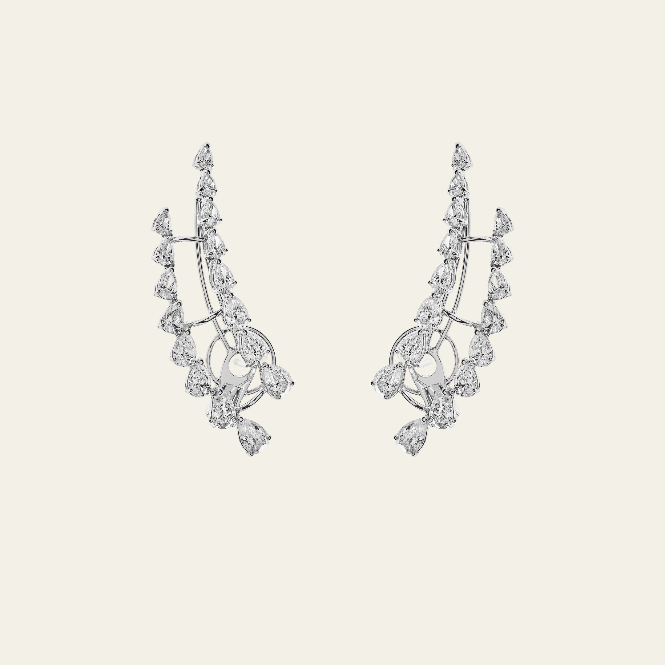 White Gold and Diamond Ear Cuffs