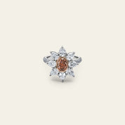 Fancy Orange Diamond Oval Cut Ring