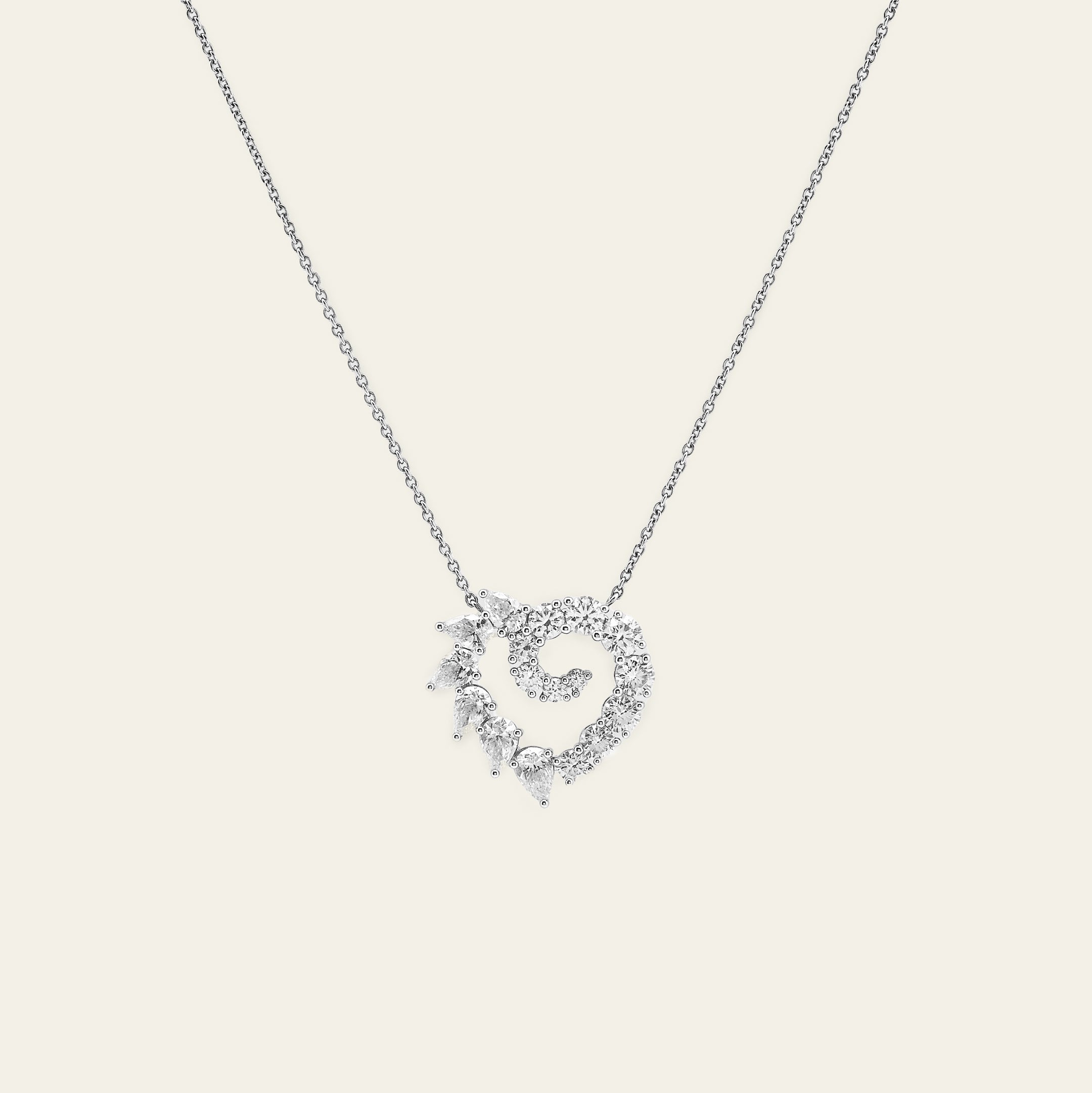 Harry Winston Garland Large Heart Diamond Pendant