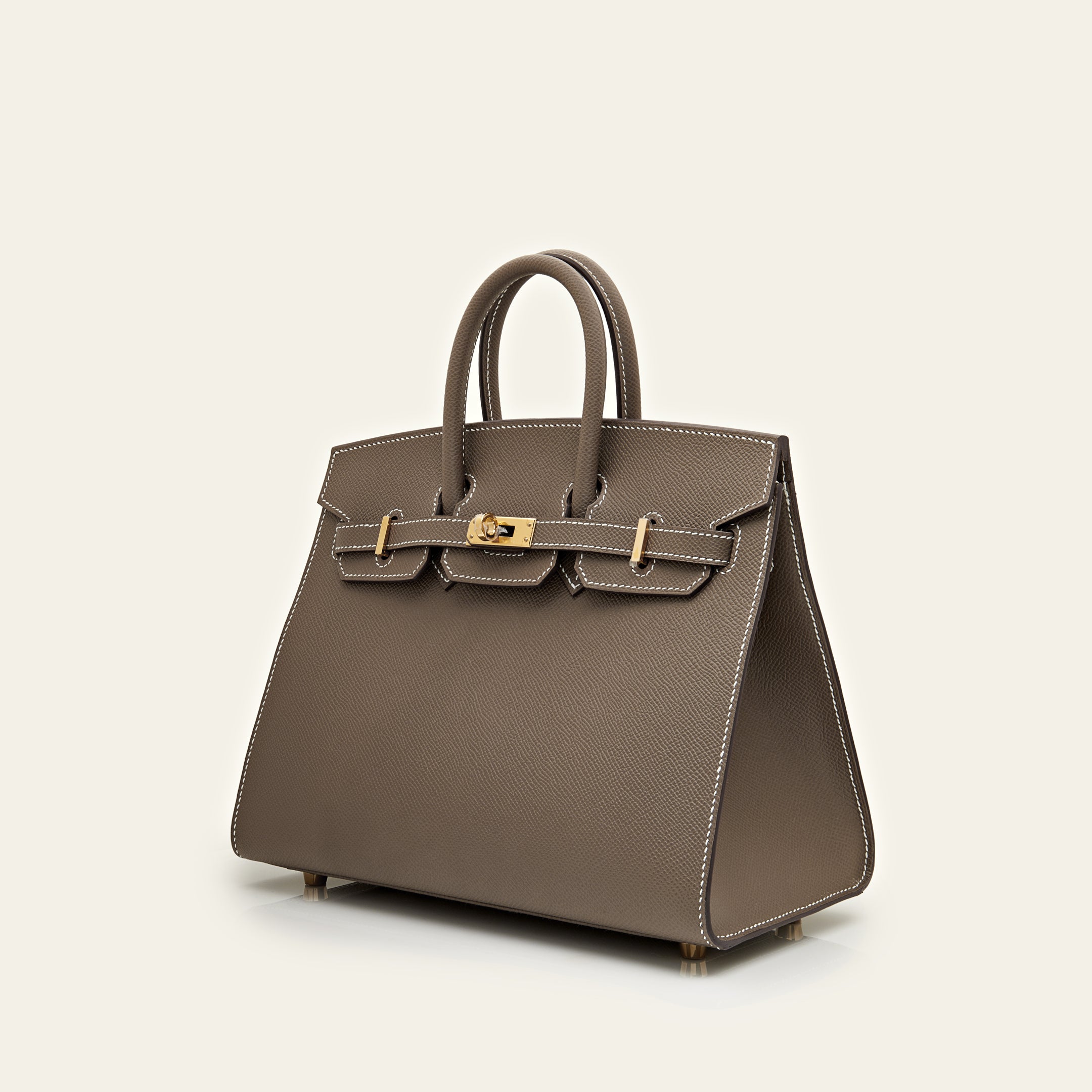 Hermès Birkin Sellier 25 Epsom Calfskin Etoupe Gold Hardware