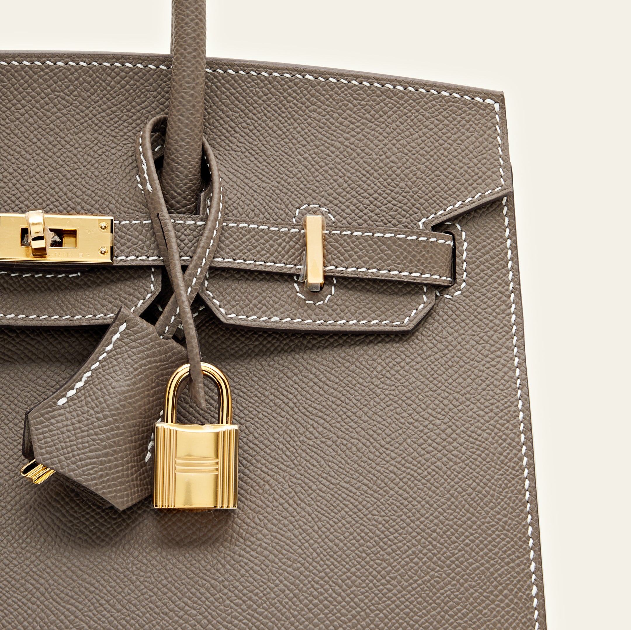 Hermès Birkin Sellier 25 Epsom Calfskin Etoupe Gold Hardware