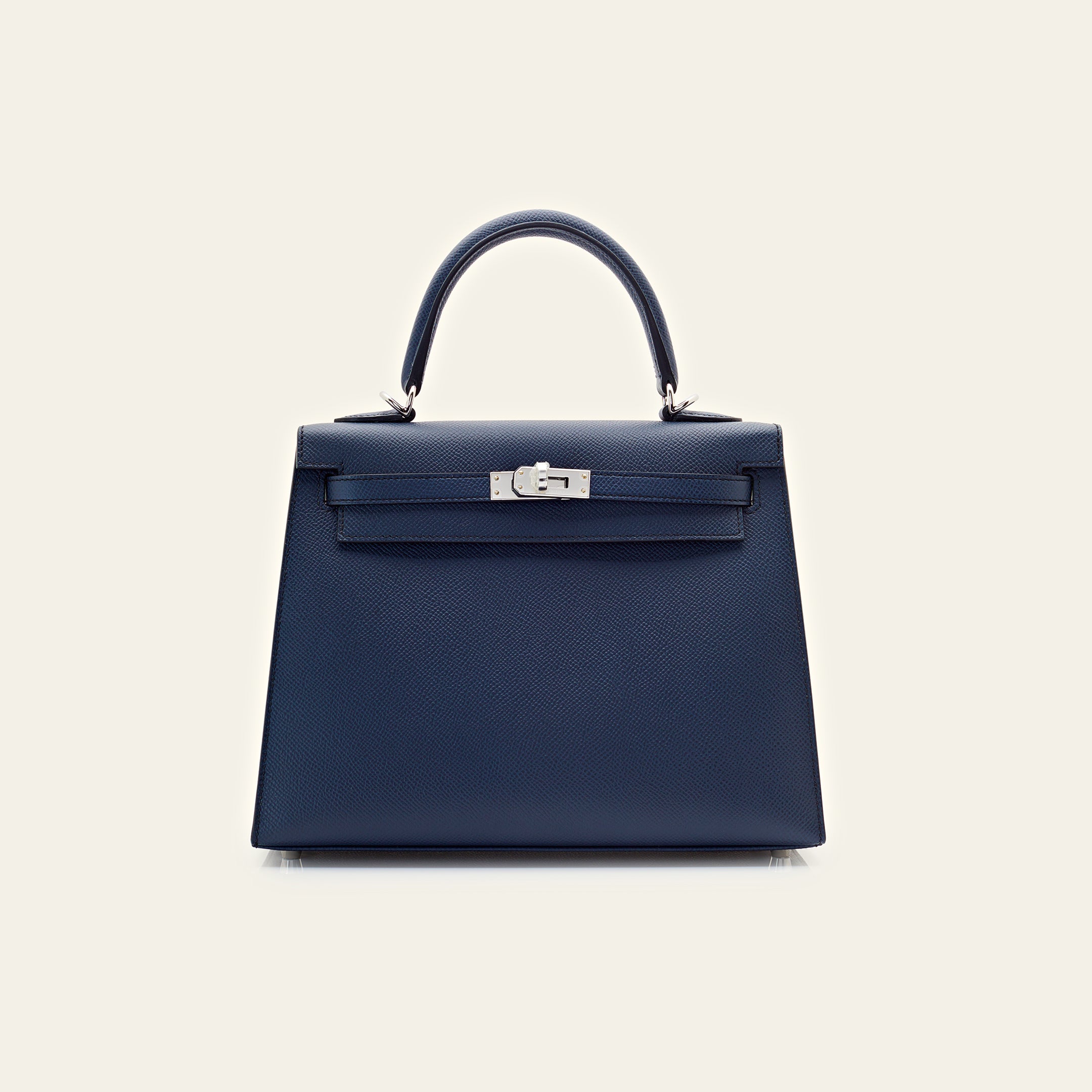 Hermès Kelly II Sellier 25  Epsom Calfskin Bleu Indigo Palladium Hardware