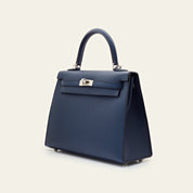 Hermès Kelly II Sellier 25  Epsom Calfskin Bleu Indigo Palladium Hardware