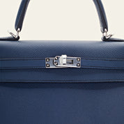 Hermès Kelly II Sellier 25  Epsom Calfskin Bleu Indigo Palladium Hardware