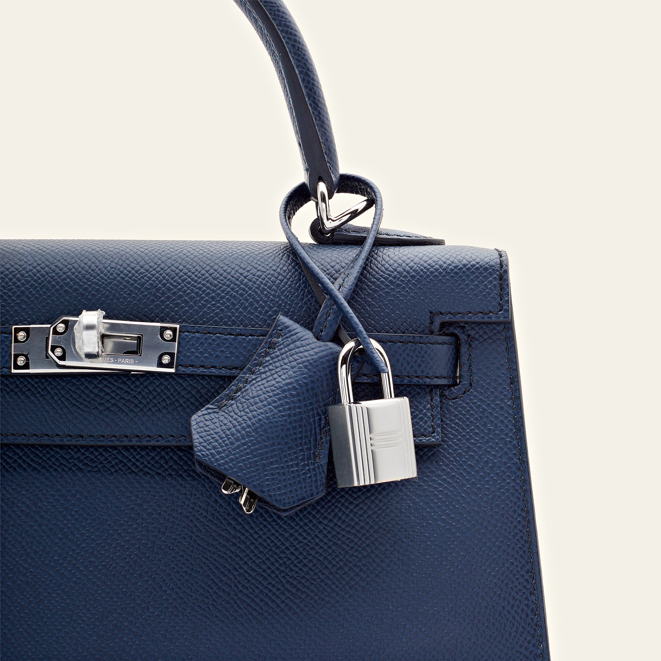 Hermès Kelly II Sellier 25  Epsom Calfskin Bleu Indigo Palladium Hardware