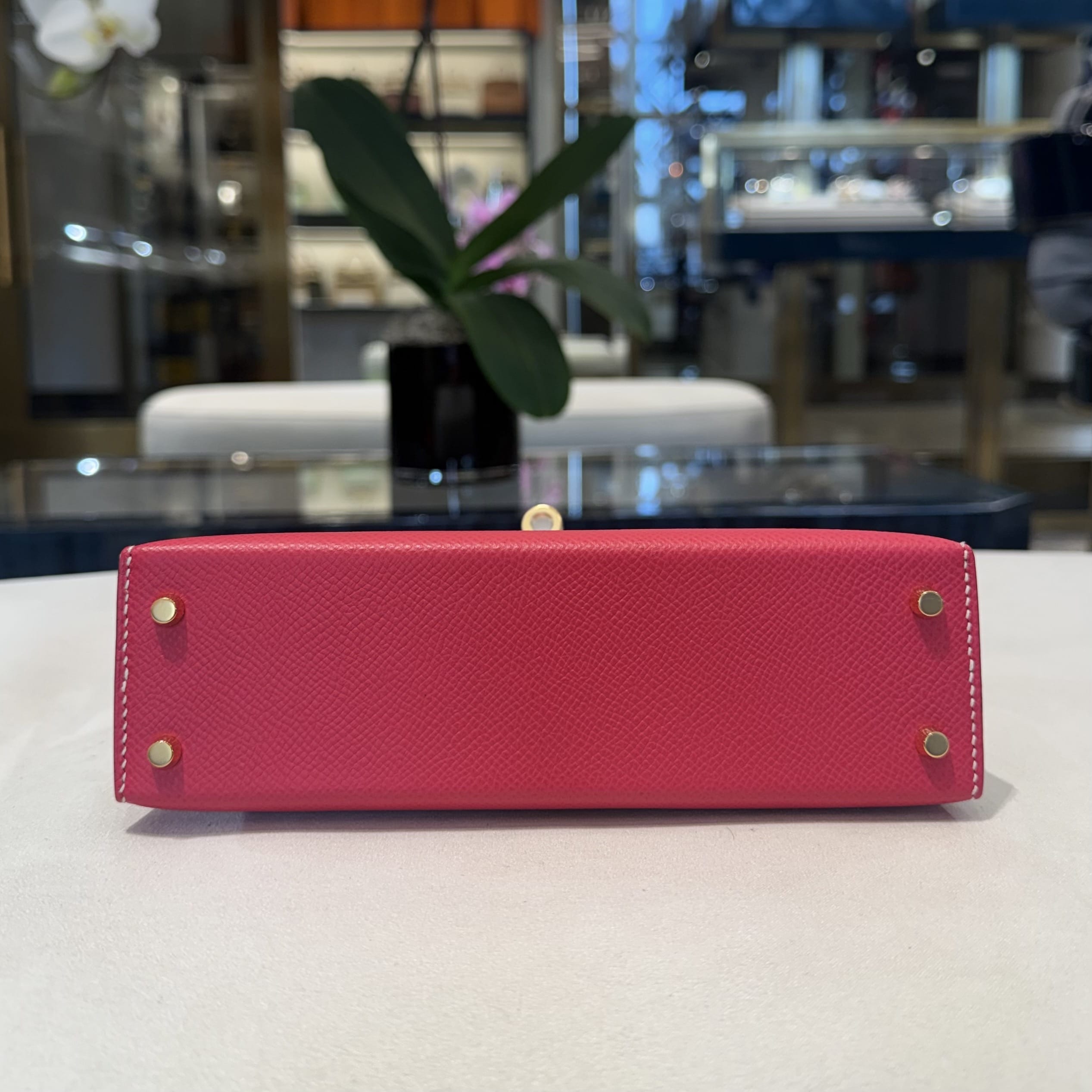 Hermès Framboise and Nata Mini Kelly Sellier 20 Epsom Permabrass hardware HSS