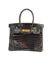 Hermès Birkin 30 Crocodile Graphite Gold Hardware