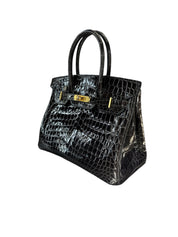 Hermès Birkin 30 Crocodile Graphite Gold Hardware