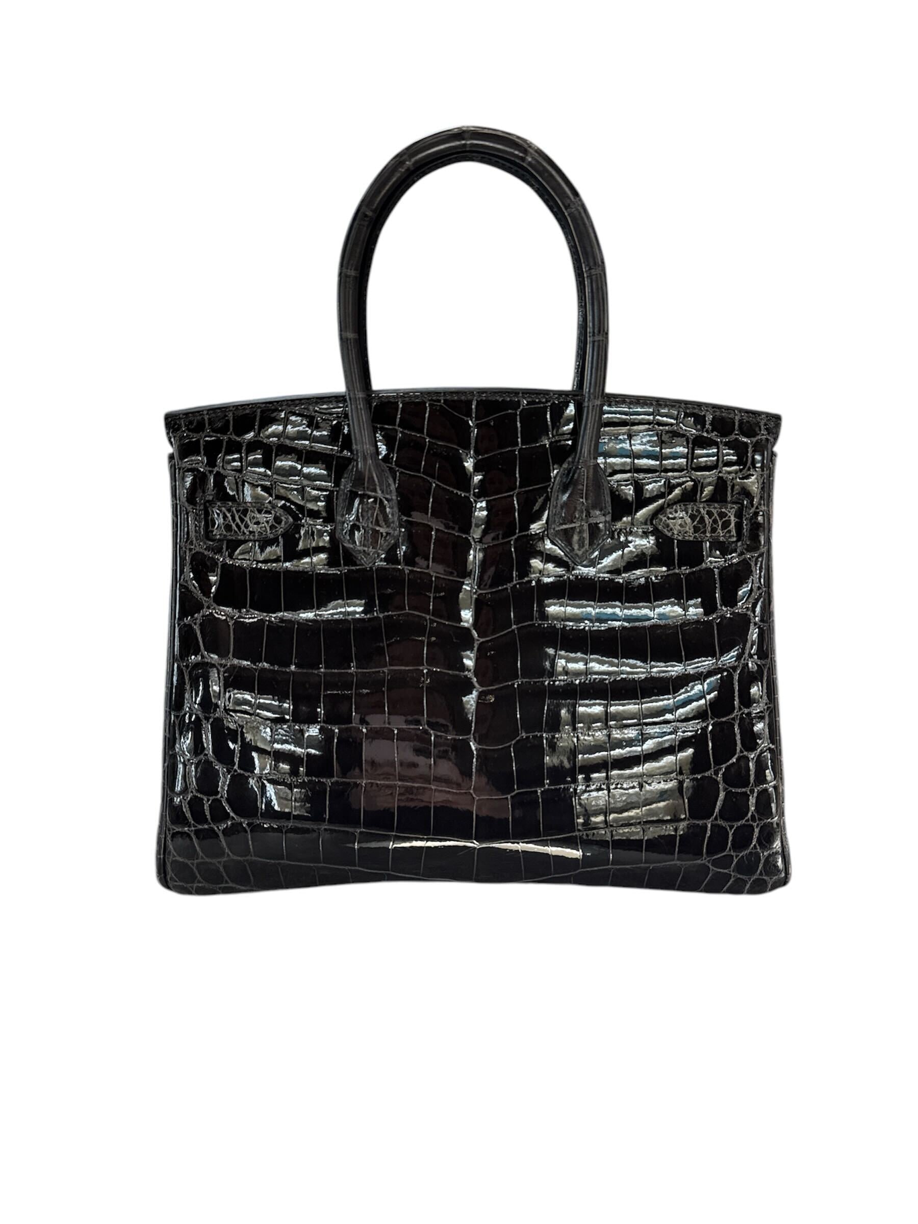 Hermès Birkin 30 Crocodile Graphite Gold Hardware