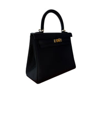 Hermès Kelly II Retourne 25 Noir Togo Gold Hardware