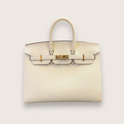 Hermès Birkin Sellier 25 Epsom Craie Gold Hardware