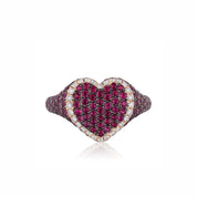 Rose Gold Diamond and Ruby Heart Ring