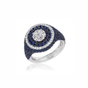 White Gold Blue Sapphire and Diamond Ring II