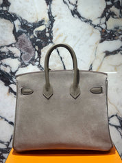 Hermès Birkin 25 Grizlly Swift Calfskin Gris Caillou Etoupe Palladium Hardware