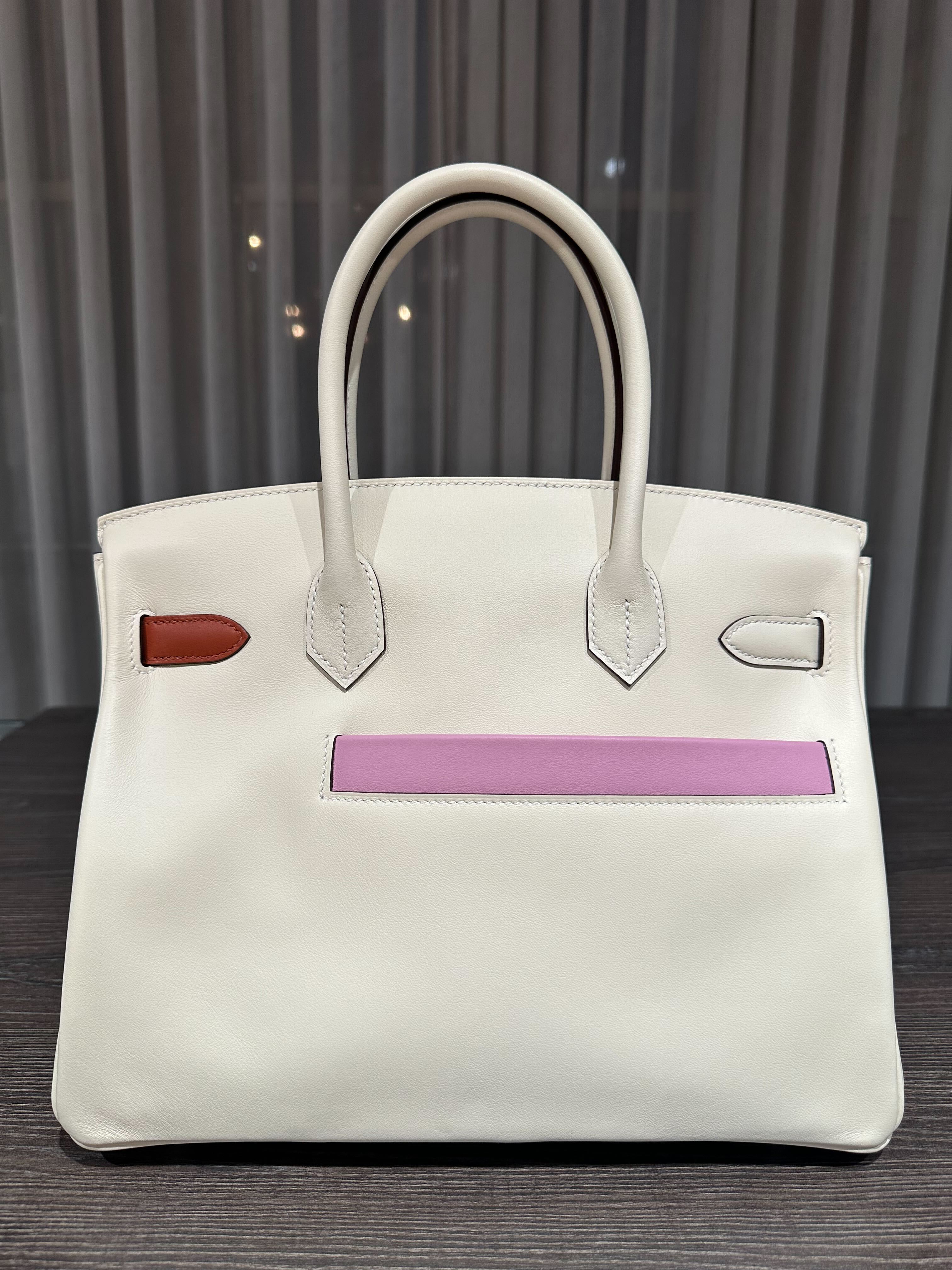 Hermès Birkin 30 Colormatic Nata Chai Cuivre Lime Mauve Swift Palladium Hardware Limietd Edition