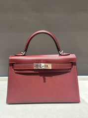 Hermès Kelly 20 Sellier Mini Epsom Rouge H Palladium Hardware