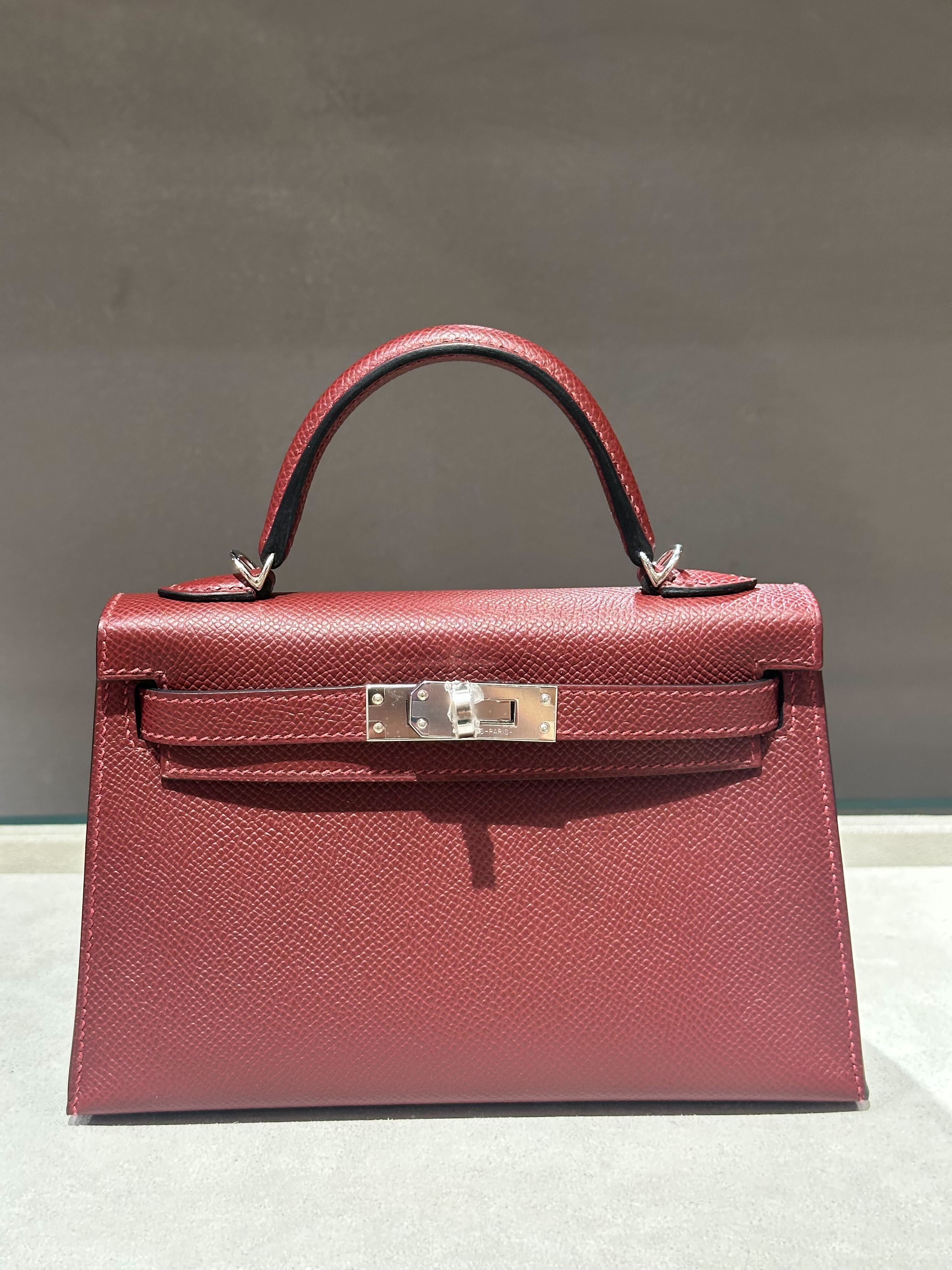 Hermès Kelly 20 Sellier Mini Epsom Rouge H Palladium Hardware