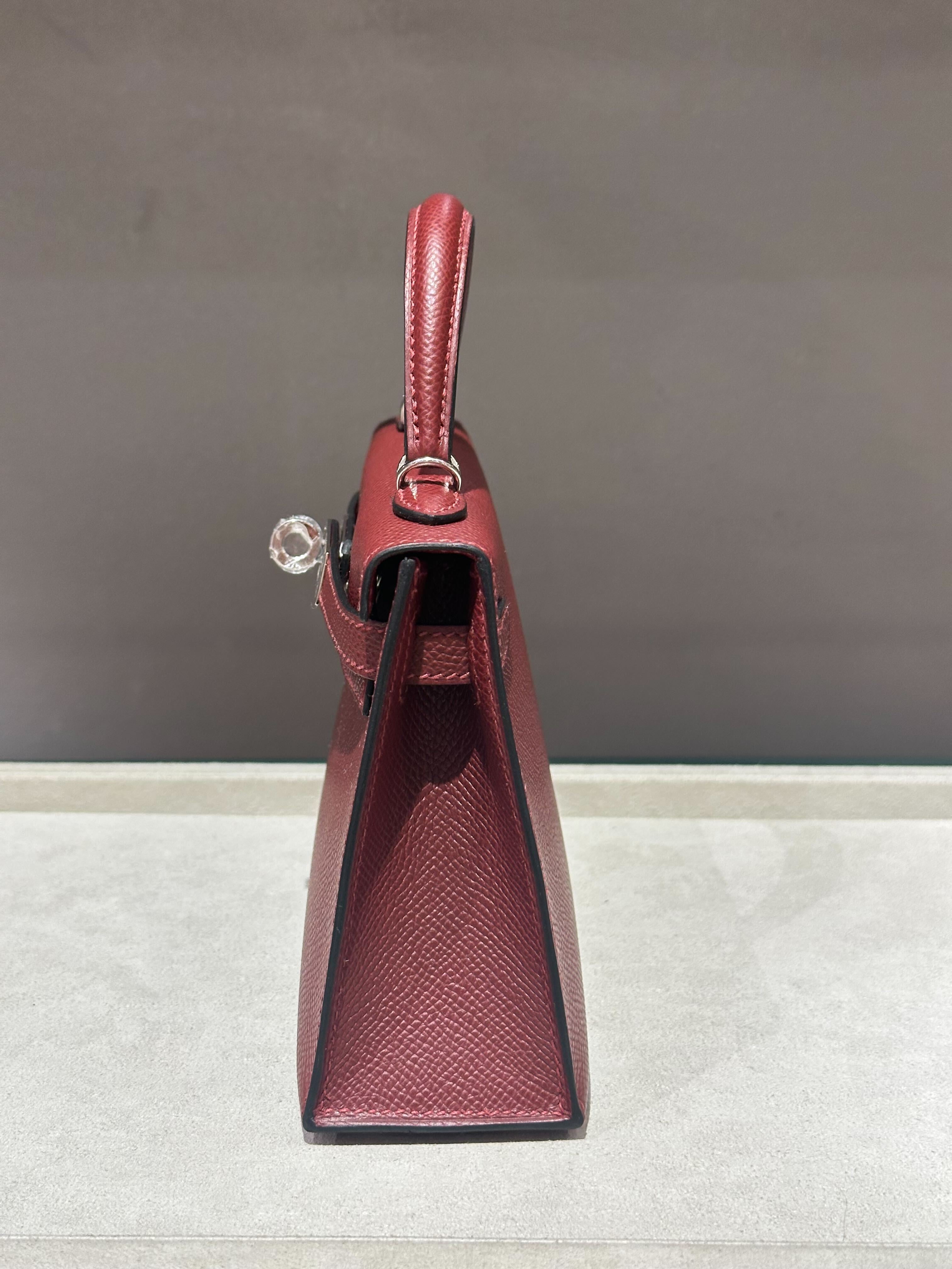 Hermès Kelly 20 Sellier Mini Epsom Rouge H Palladium Hardware