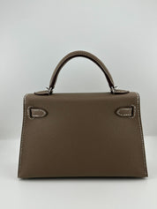 Hermès Kelly 20 Sellier Mini Veau Epsom Etoupe Palladium Hardware