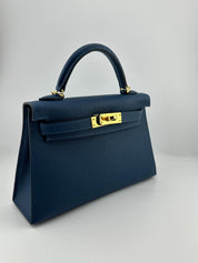 Hermès Kelly 20 Sellier Mini Deep Blue Epsom Gold Hardware