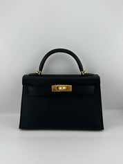 Hermès Kelly 20 Sellier Mini Epsom Noir Gold Hardware