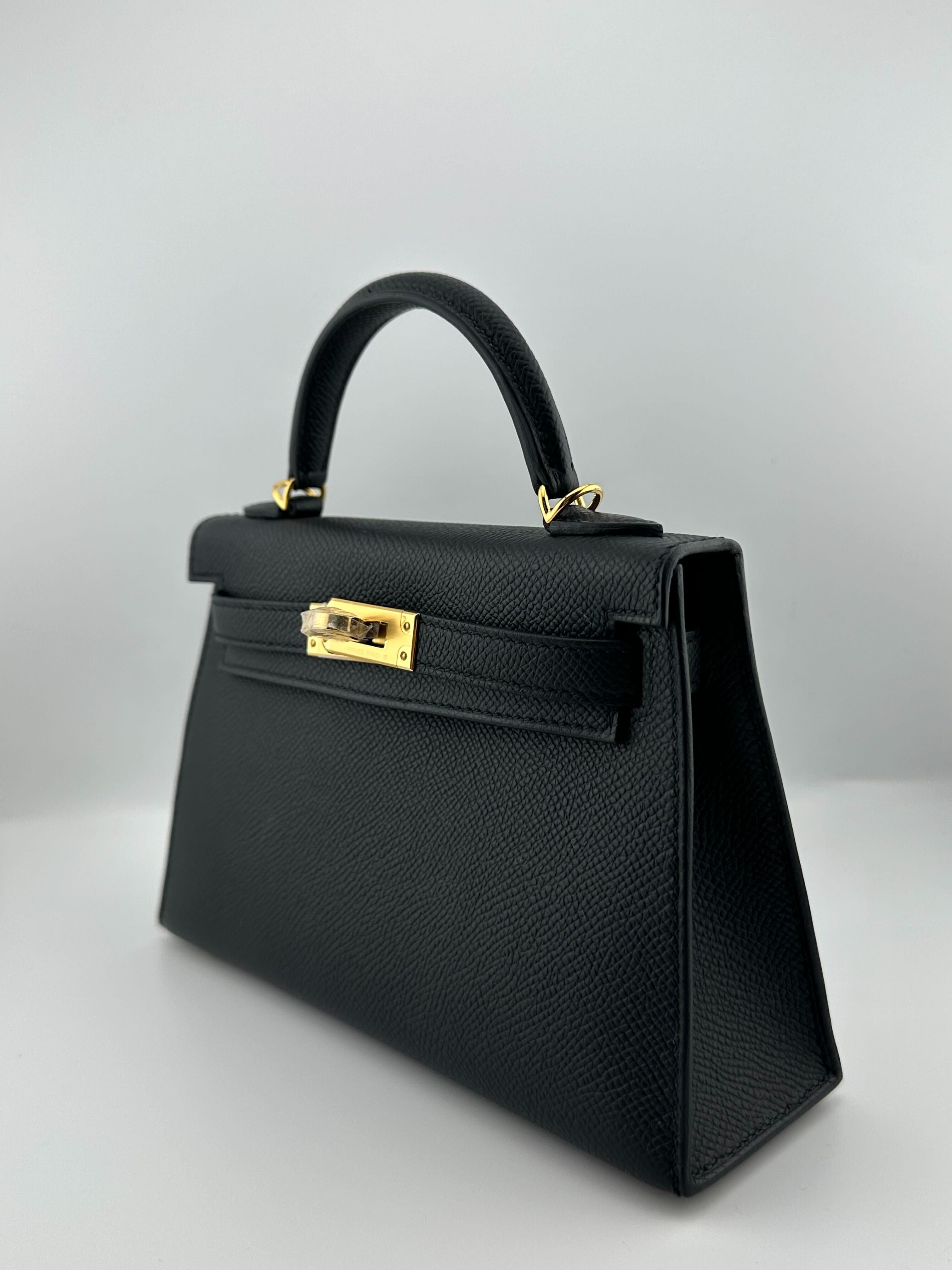 Hermès Kelly 20 Sellier Mini Epsom Noir Gold Hardware