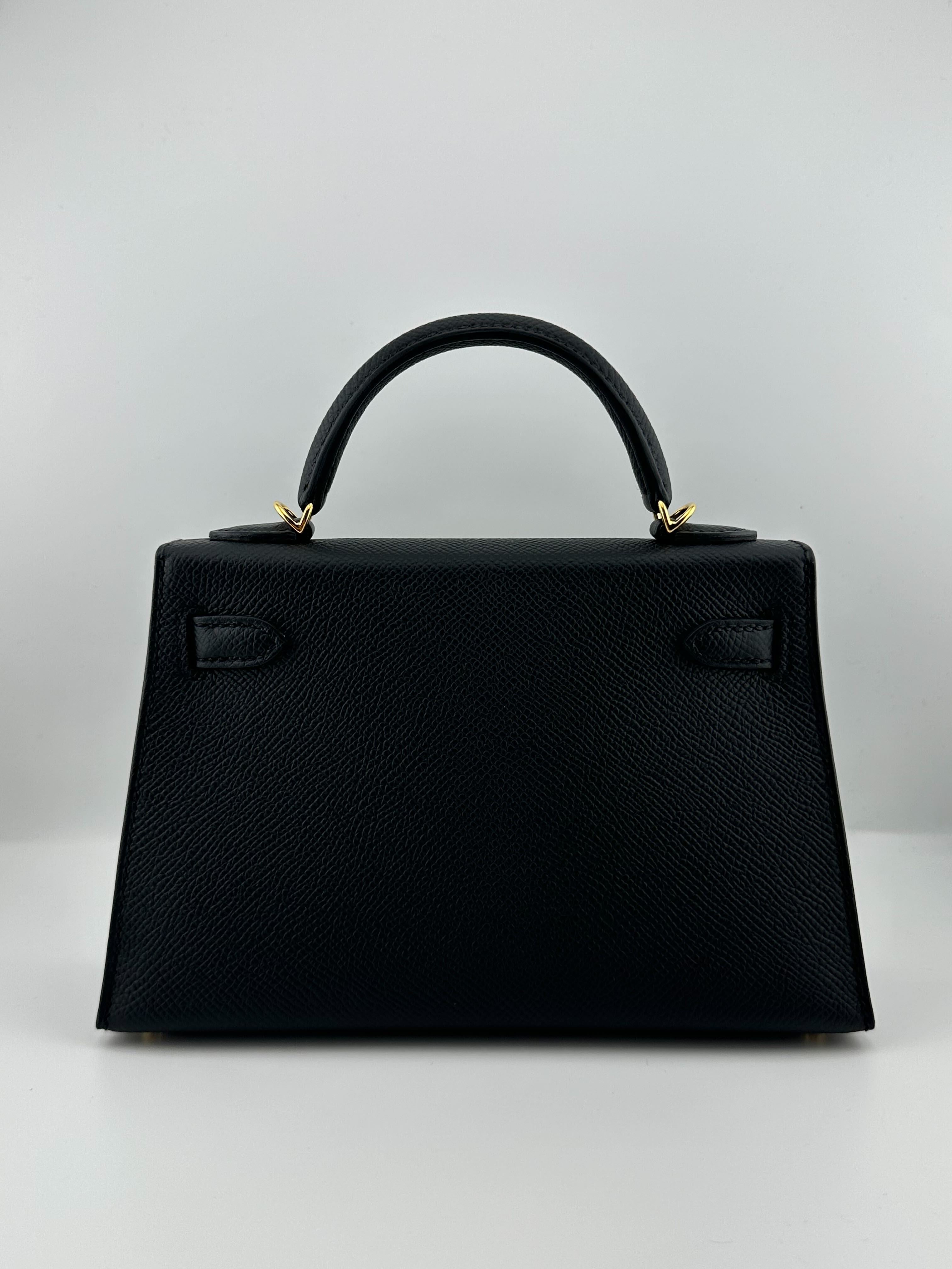 Hermès Kelly 20 Sellier Mini Epsom Noir Gold Hardware