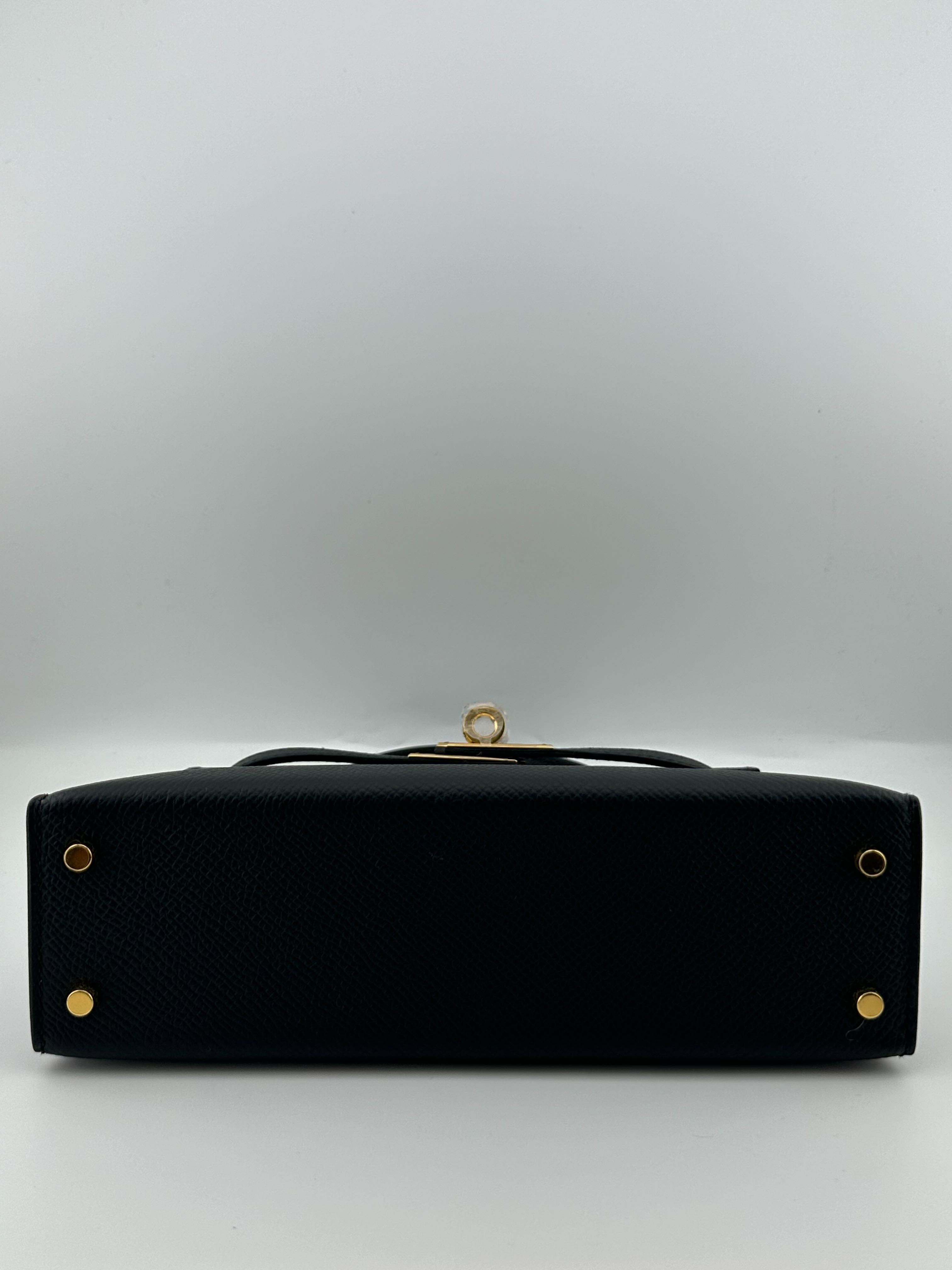 Hermès Kelly 20 Sellier Mini Epsom Noir Gold Hardware