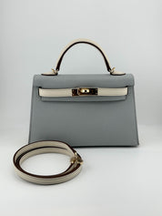 Hermès Kelly 20 Mini Bleu Pâle and Nata Epsom Permabrass