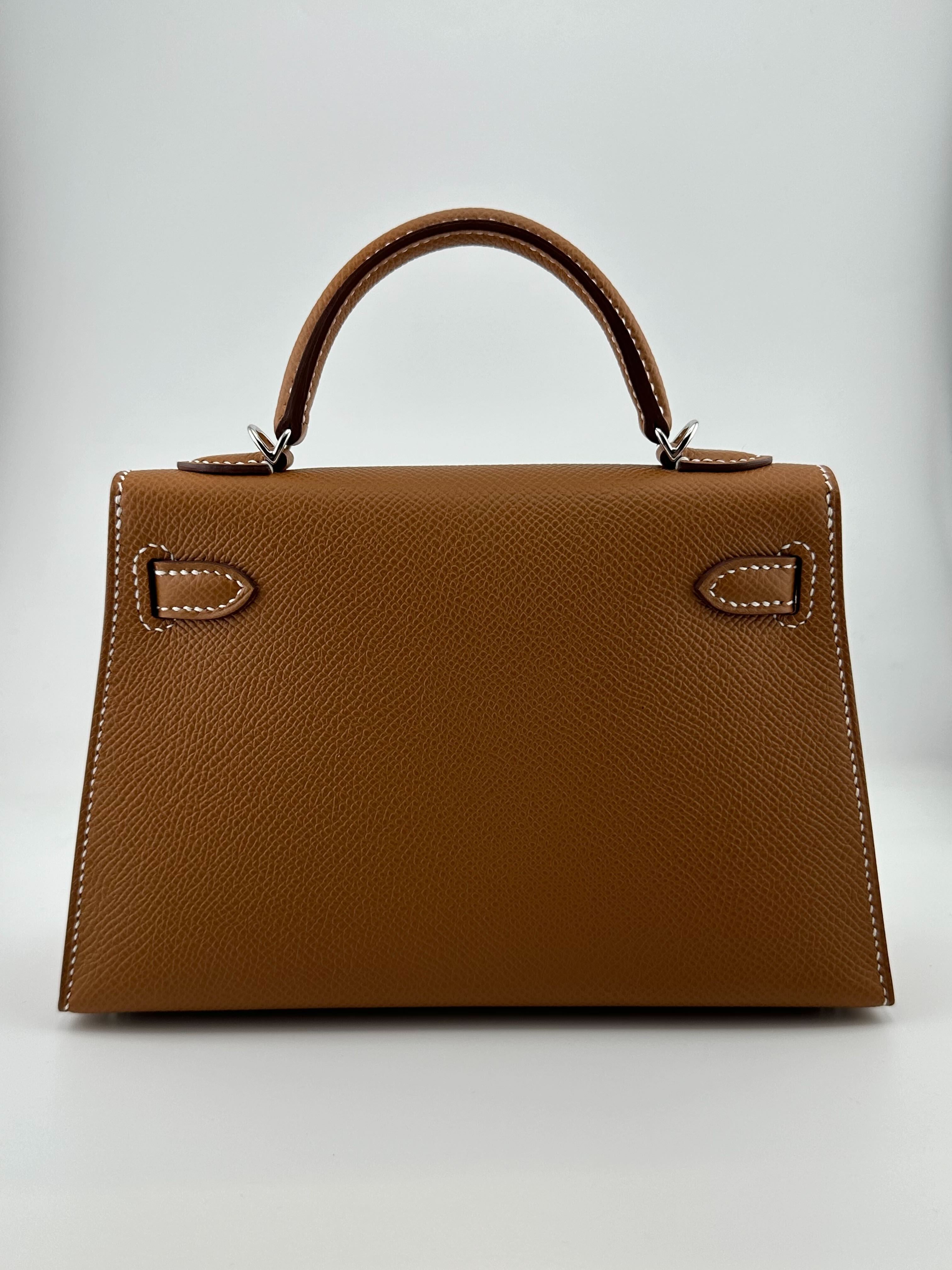 Hermès Kelly 20 Sellier Mini Gold Epsom Palladium Hardware