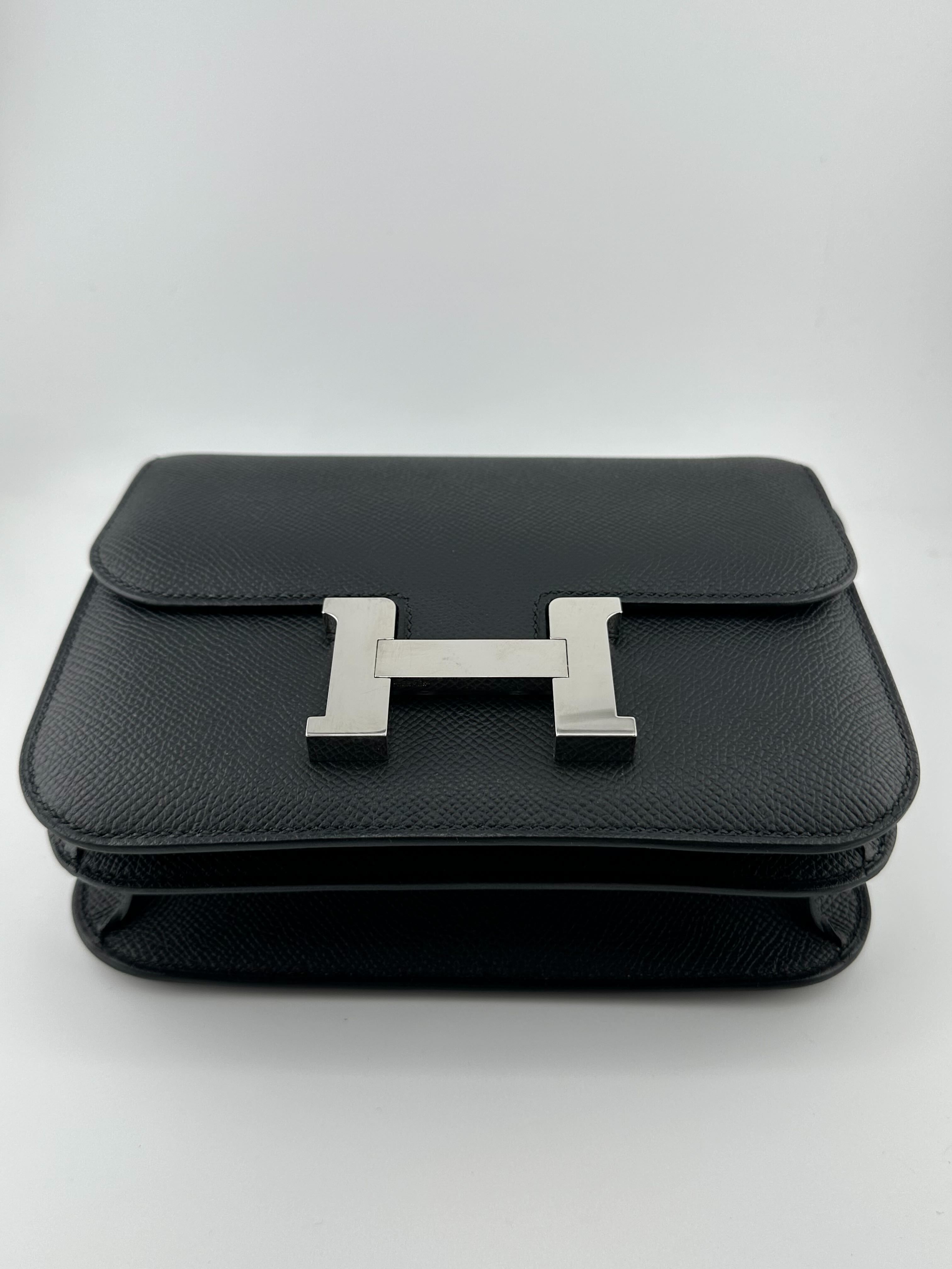 Hermès Constance III 18 Mini Noir Epsom Palladium Hardware