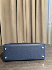 Hermès Kelly II Sellier 25 Bleu Navy Epsom Palladium Hardware