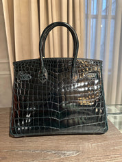 Hermès Birkin 30 Smooth Niloticus Crocodile Vert Rousseau Palladium Hardware