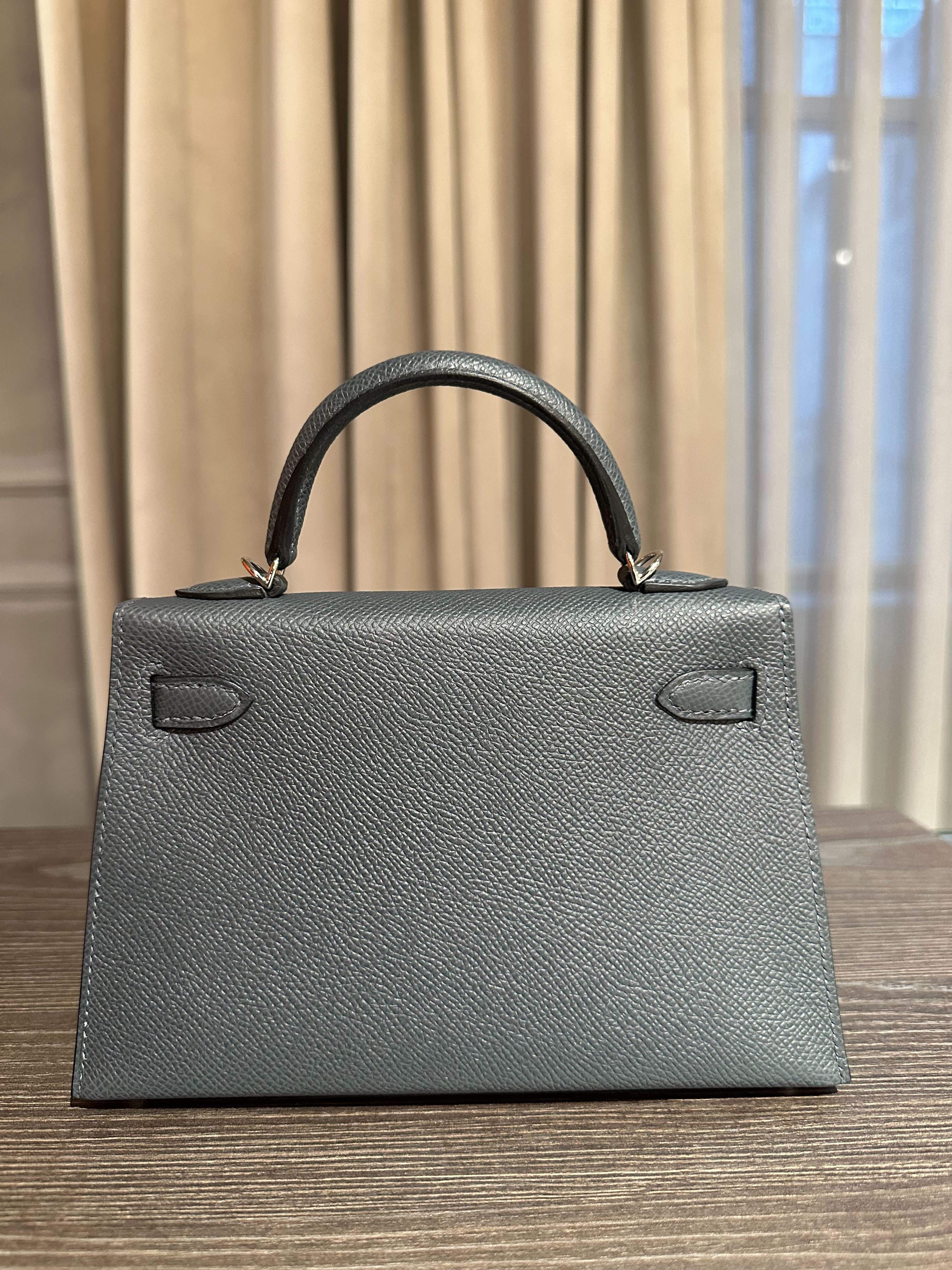 Hermès Kelly II Sellier 20 Mini Epsom Gris Misty Electrum Hardware