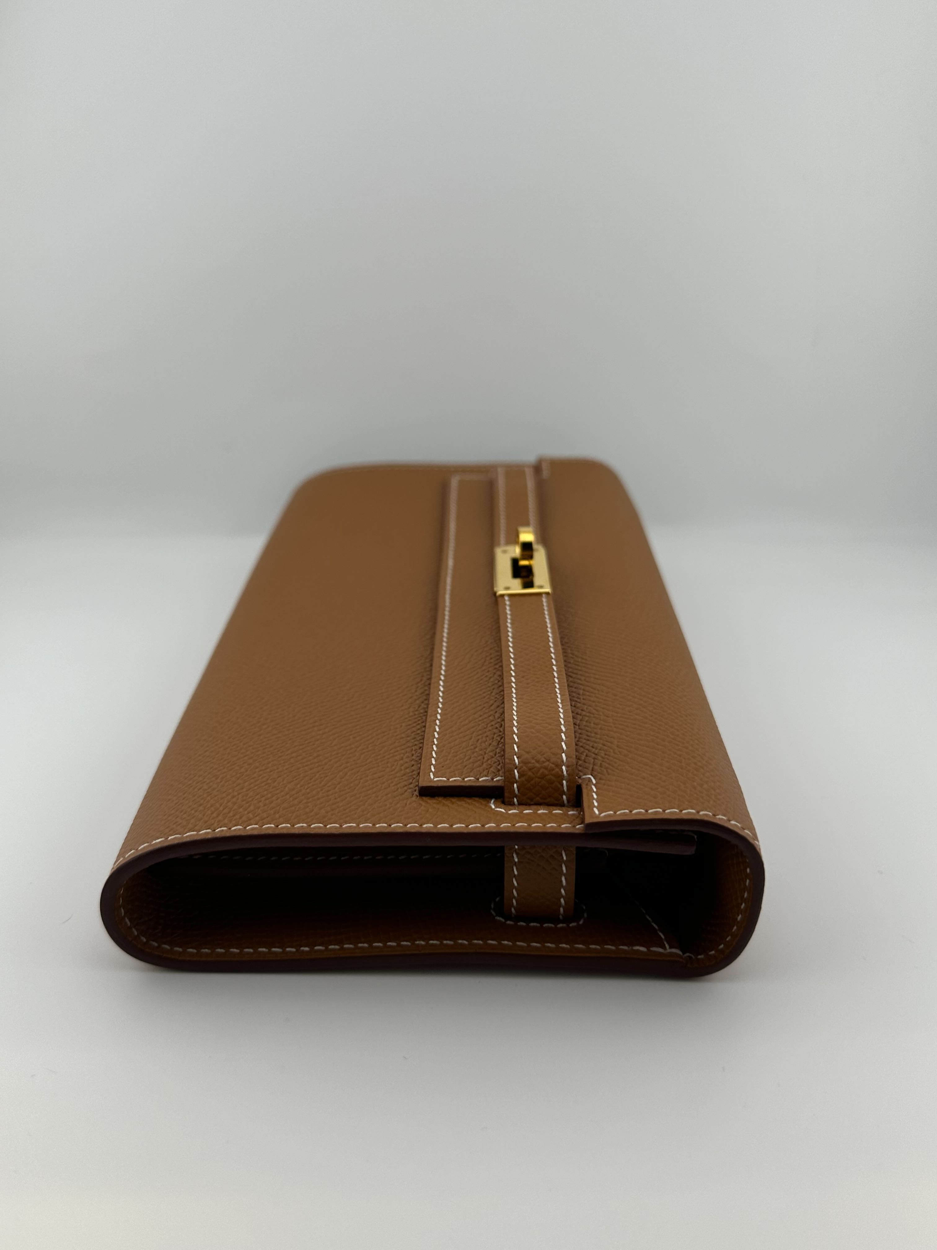 Hermès Portefeuille Kelly-To-Go Wallet Gold Sesame Epsom Gold Hardware