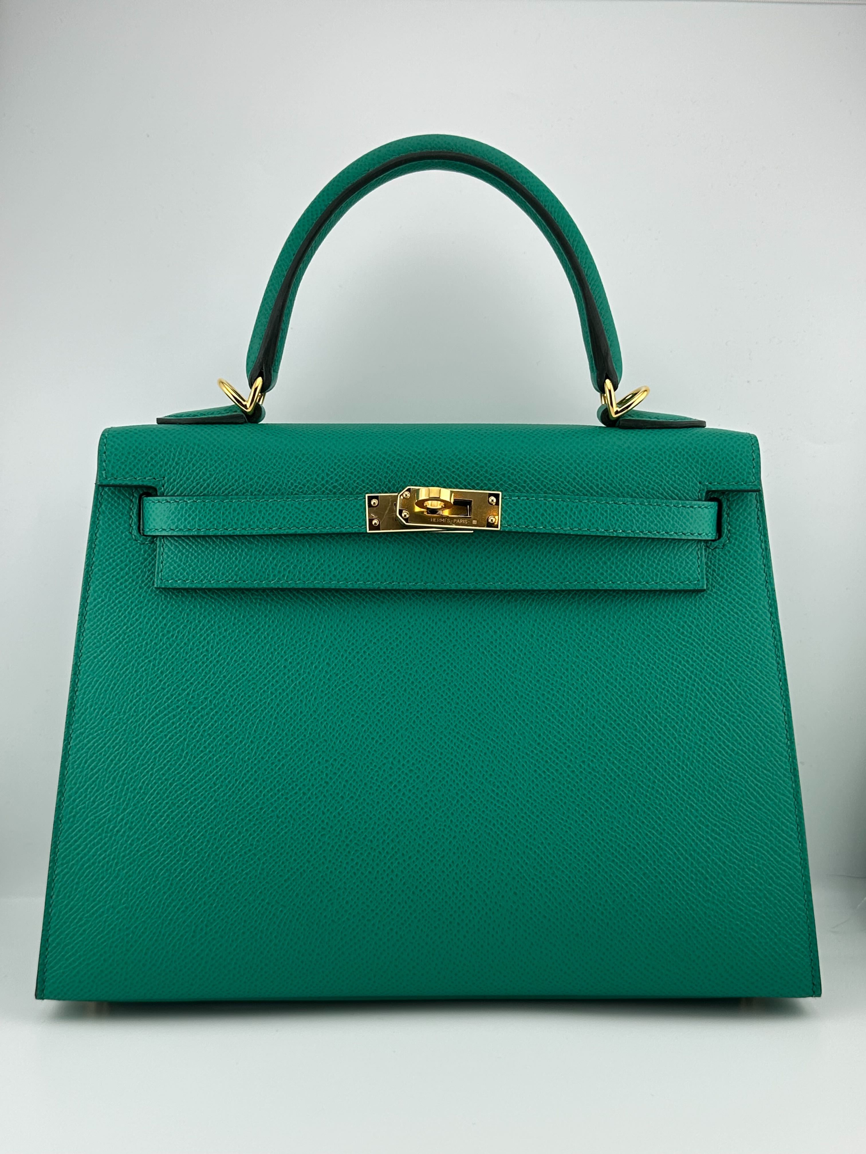 Hermès Kelly II Sellier 25 Vert Jade Epsom Gold Hardware