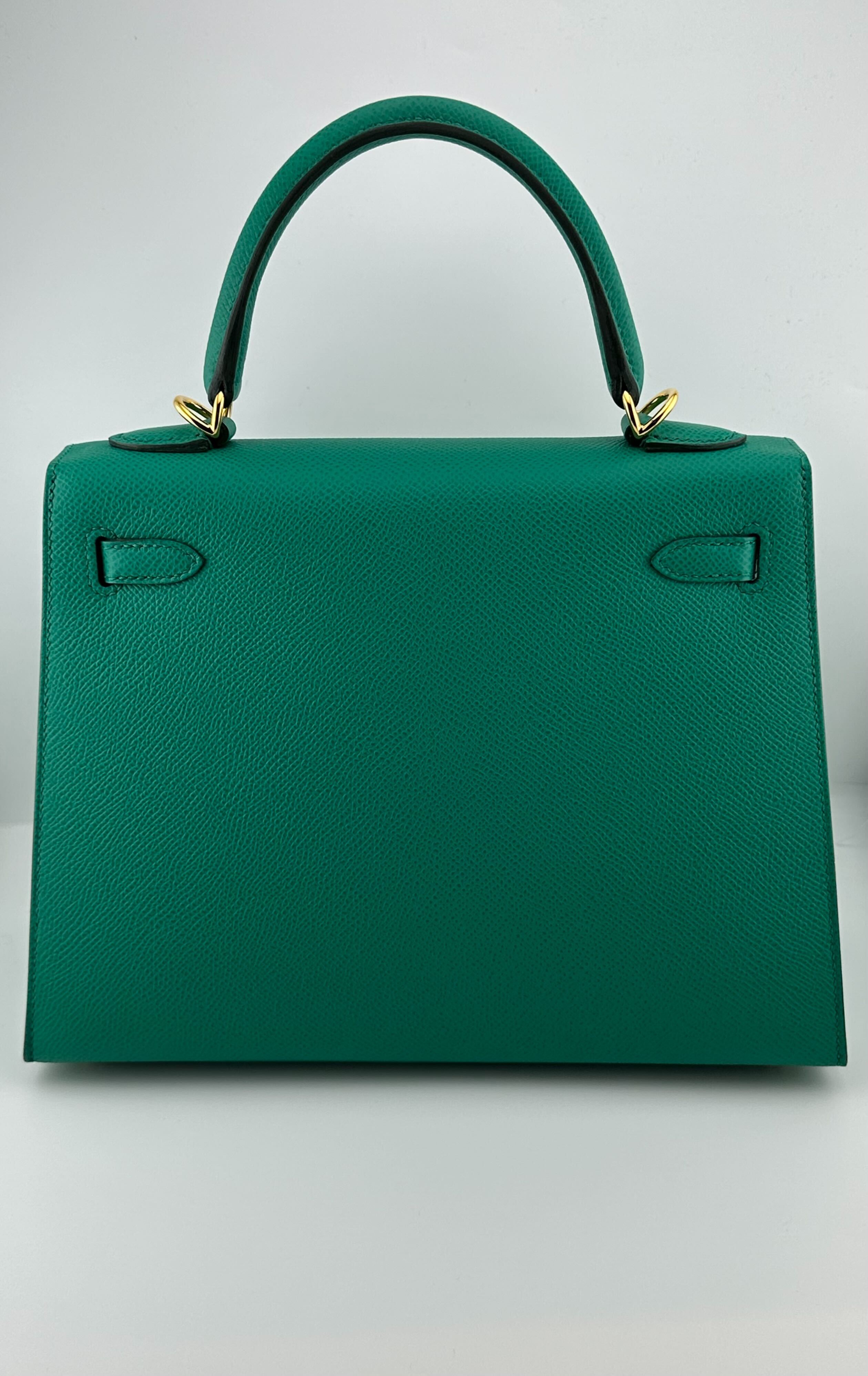 Hermès Kelly II Sellier 25 Vert Jade Epsom Gold Hardware