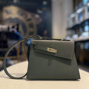 Hermès Vert Mangrove Mini Kelly En Desordre 20 Permabrass Hardware Limited Edition