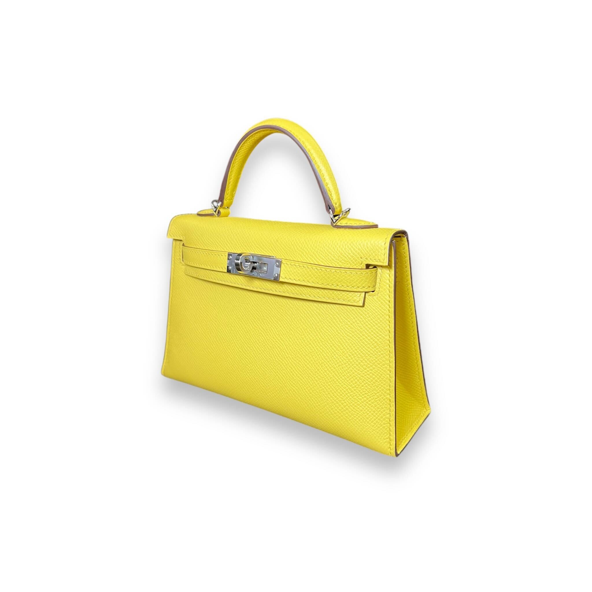 Hermès Kelly II Sellier Mini 20 Epsom Jaune de Naples Palladium Hardware